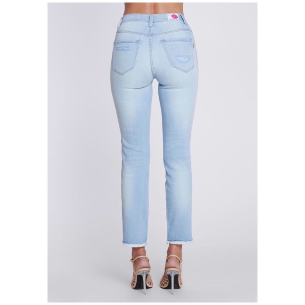 Light Vintage Wash Cropped Ankle Slim Jeans - Picture 7 of 8